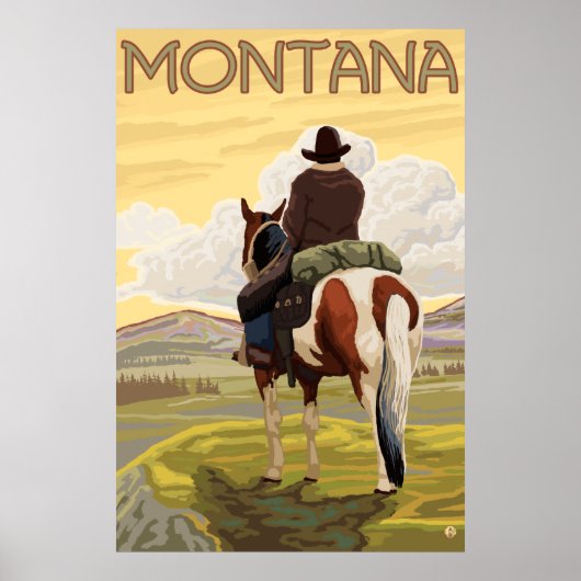 Cowboy & Horse - Montana Poster (Vorne)