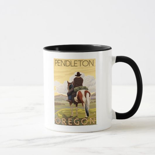Cowboy & Horse - Pendleton, Oregon Tasse (Rechts)