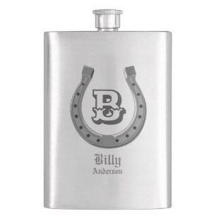 Cowboy Horse Shoe Personalisiert Monogram Flachmann