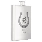 Cowboy Horse Shoe Personalisiert Monogram Flachmann (Rechts)