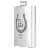 Cowboy Horse Shoe Personalisiert Monogram Flachmann (Links)