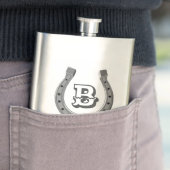 Cowboy Horse Shoe Personalisiert Monogram Flachmann (Beispiel)