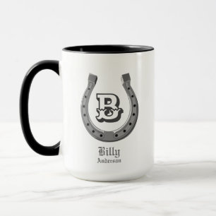 Cowboy Horse Shoe Personalisiert Monogram Tasse