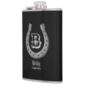 Cowboy Horse Shoe Personalisierte Monogram Flasche Flachmann (Links)