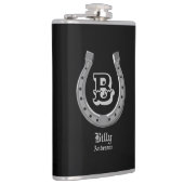 Cowboy Horse Shoe Personalisierte Monogram Flasche Flachmann (Rechts)