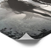 Cowboy Horse Silhouette Decoupage Print Poster (Ecke)