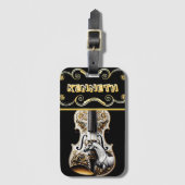 Cowboy Horse Spirit gefangen auf Golden Violin Gepäckanhänger (Vorderseite Vertikal)