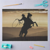 Cowboy Horse Sunset Silhouette Seidenpapier (Basteln)