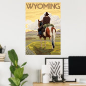 Cowboy & Horse - Wyoming Poster (Heimbüro)