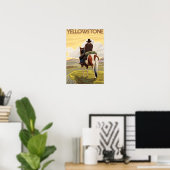 Cowboy & Horse - Yellowstone Nationalpark Poster (Heimbüro)