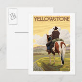 Cowboy & Horse - Yellowstone Nationalpark Postkarte (Vorne/Hinten)