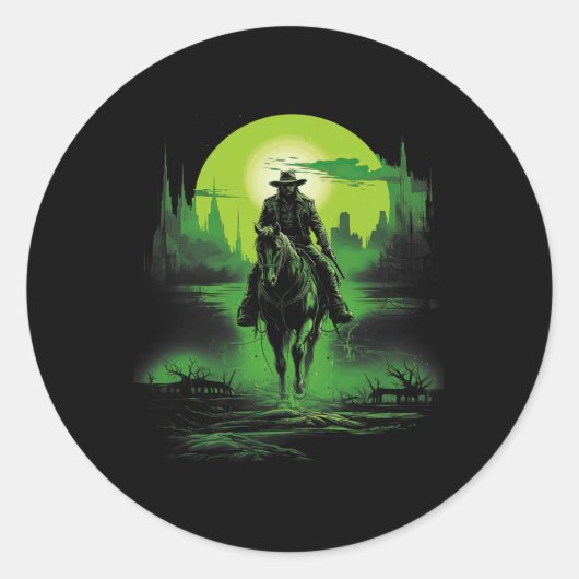 Cowboy Horseck Riding Saloon Gunfight Sheriff 1 Runder Aufkleber (Vorderseite)