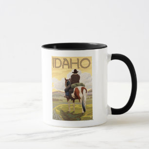 Cowboy & HorseIdahoVintage Reiseplakat Tasse