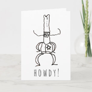 Cowboy Howdy Cartoon Gratulation Euch Allen  Karte