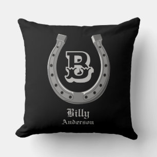 Cowboy-Hufeisen personalisiert Monogramm Kissen