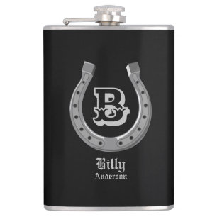 Cowboy Hufeisen personalisierte Monogramm-Flasche Flachmann