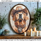 Cowboy Hund, Goldener Retriever DD1 Decoupage Seidenpapier