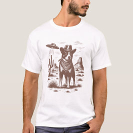 Cowboy-Hund und UFOs T-Shirt
