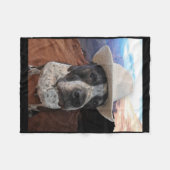 Cowboy-Hunde-Aufkleber Fleecedecke (Vorderseite (Horizontal))