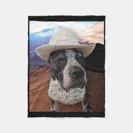 Cowboy-Hunde-Aufkleber Fleecedecke (Vorderseite)