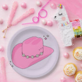 Cowboy-Hut, Lila und rosa Pappteller (Party)