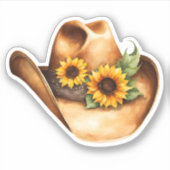 Cowboy-Hut mit Sonnenblumen Aufkleber (Vorderseite)