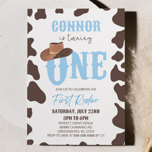 Cowboy Hut ONE First Rodeo 1. Geburtstagsfeier Einladung