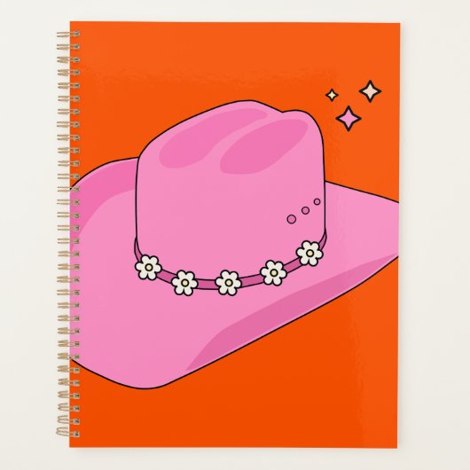 Cowboy Hut Orange und Rosa Planer (Vorderseite)