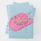 Cowboy Hut, pink und blau Geschenkpapier Set (Beispiel)