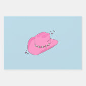 Cowboy Hut, pink und blau Geschenkpapier Set (Vorderseite)