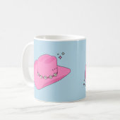 Cowboy Hut, pink und blau Kaffeetasse (Vorderseite Links)