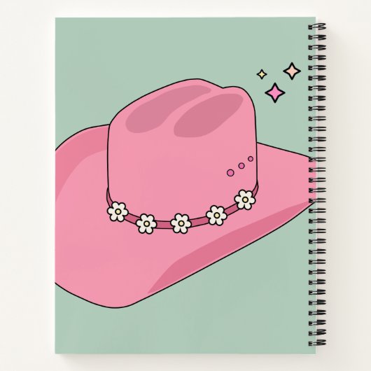 Cowboy Hut, pink und grün Notizblock (Rückseite)