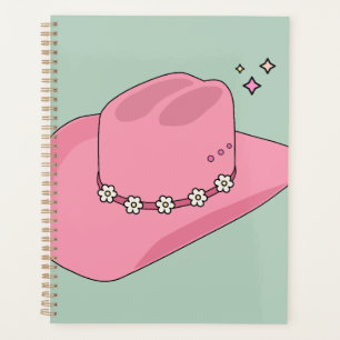 Cowboy Hut, pink und grün Planer