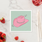 Cowboy Hut, pink und grün Serviette (Beispiel)