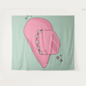 Cowboy Hut, pink und grün Wandteppich (Vorderseite (Horizontal))