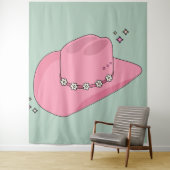 Cowboy Hut, pink und grün Wandteppich (Beispiel)