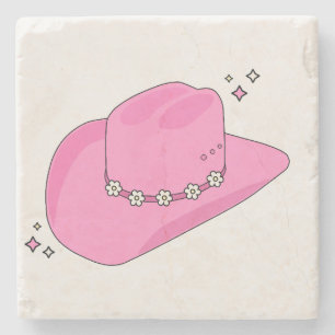 Cowboy-Hut Preppy Pink Steinuntersetzer