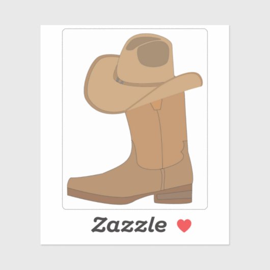 Cowboy-Hut und Boot Aufkleber (Blatt)