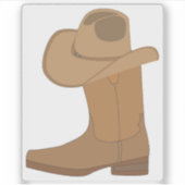 Cowboy-Hut und Boot Aufkleber (Vorderseite)