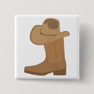 Cowboy-Hut und Boot Button
