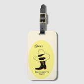 Cowboy-Hut und Boot-Junggeselinnen-Abschied Gepäckanhänger (Vorderseite Vertikal)