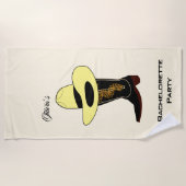 Cowboy-Hut und Boot-Junggeselinnen-Abschied Strandtuch (Vorderseite)