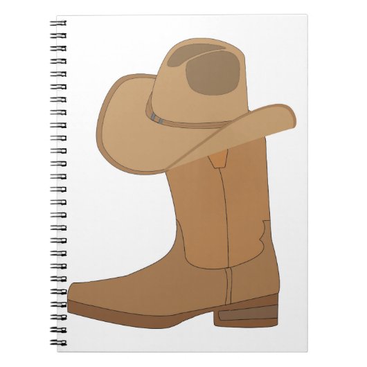 Cowboy-Hut und Boot Notizblock (Vorderseite)