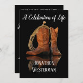 Cowboy-Hut und Rope-Feier des Lebens Einladung (Vorne/Hinten)