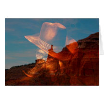 Cowboy-Hut und Stiefel gegen Palo Duro Canyon, Tex