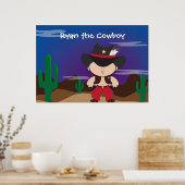 Cowboy im Nachtzimmer Dekoration Poster (Küche)