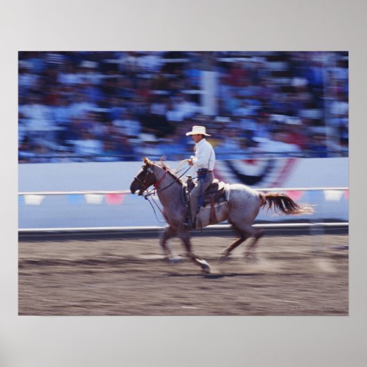 Cowboy im Rodeo Poster (Vorne)