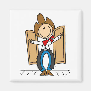 Cowboy im Saloon T-Shirts und Geschenke Magnet
