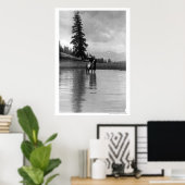 Cowboy im Teich Poster (Heimbüro)