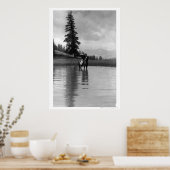 Cowboy im Teich Poster (Küche)